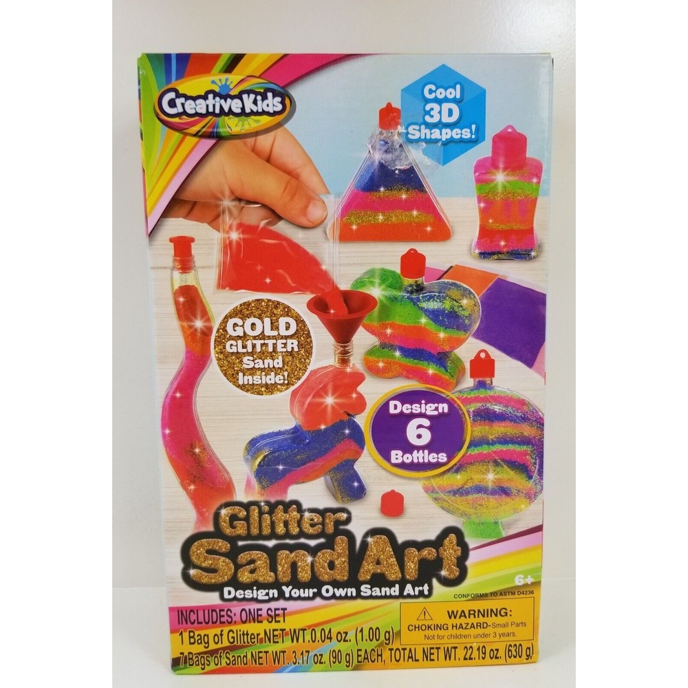 Creative Kids Glitter Sand Art with 6 bottles gold glitter